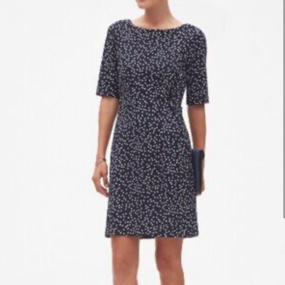 Banana Republic Navy Polka Dot Mini Dress